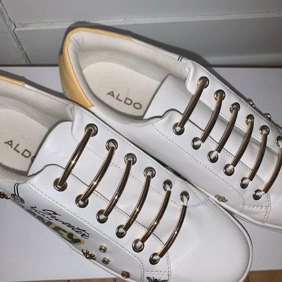 Beautiful white black and yellow Aldo sneakers - Picture 3 of 4